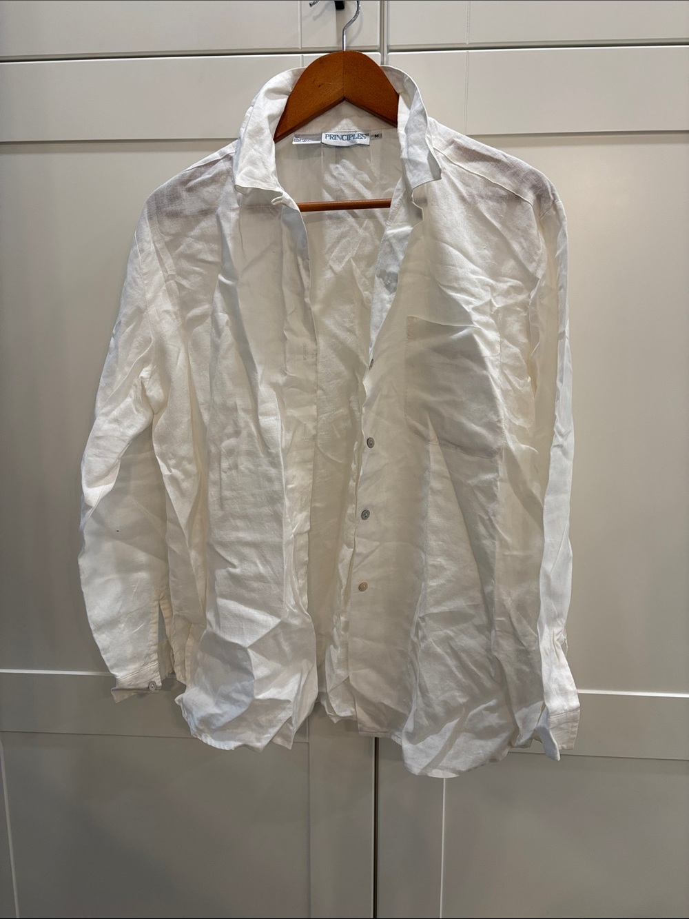 100% linen White Button-Up Shirt by PRINCIPE